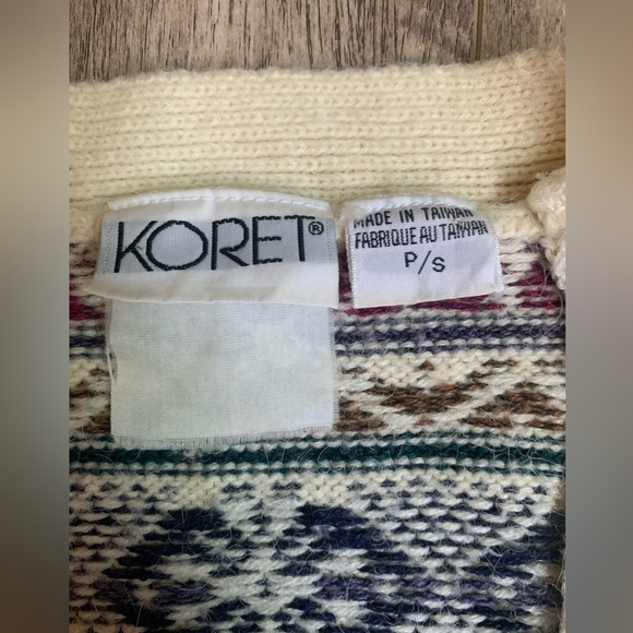 Vtg Koret Women's Button Up Cardigan With Snowflake Christmas Size Small Cream - Picture 3 of 9